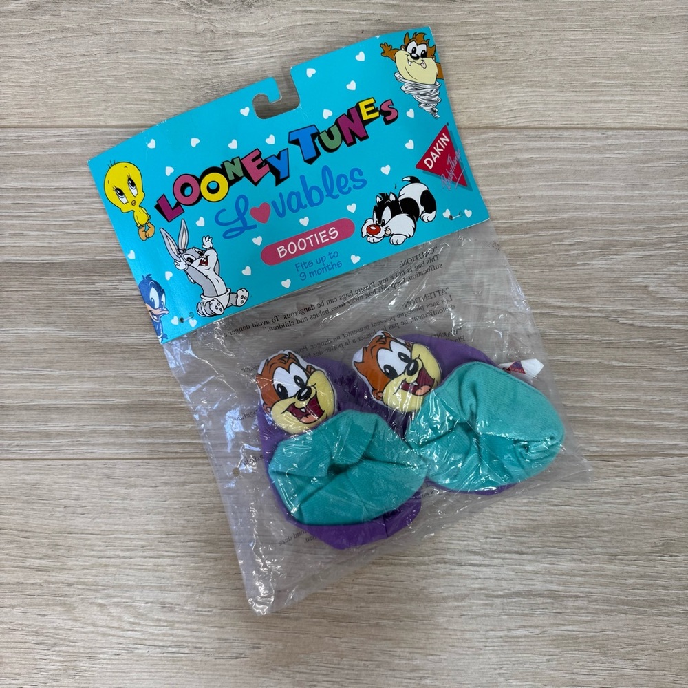 NEW Dakin Looney Tunes 1995 Lovables Taz Booties